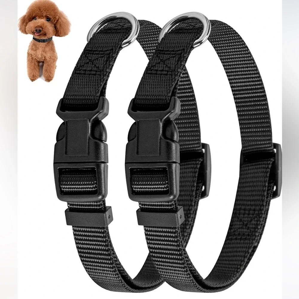 NEW! Dog Poop Bag Holder for Leash and 2 dog collar (Black)